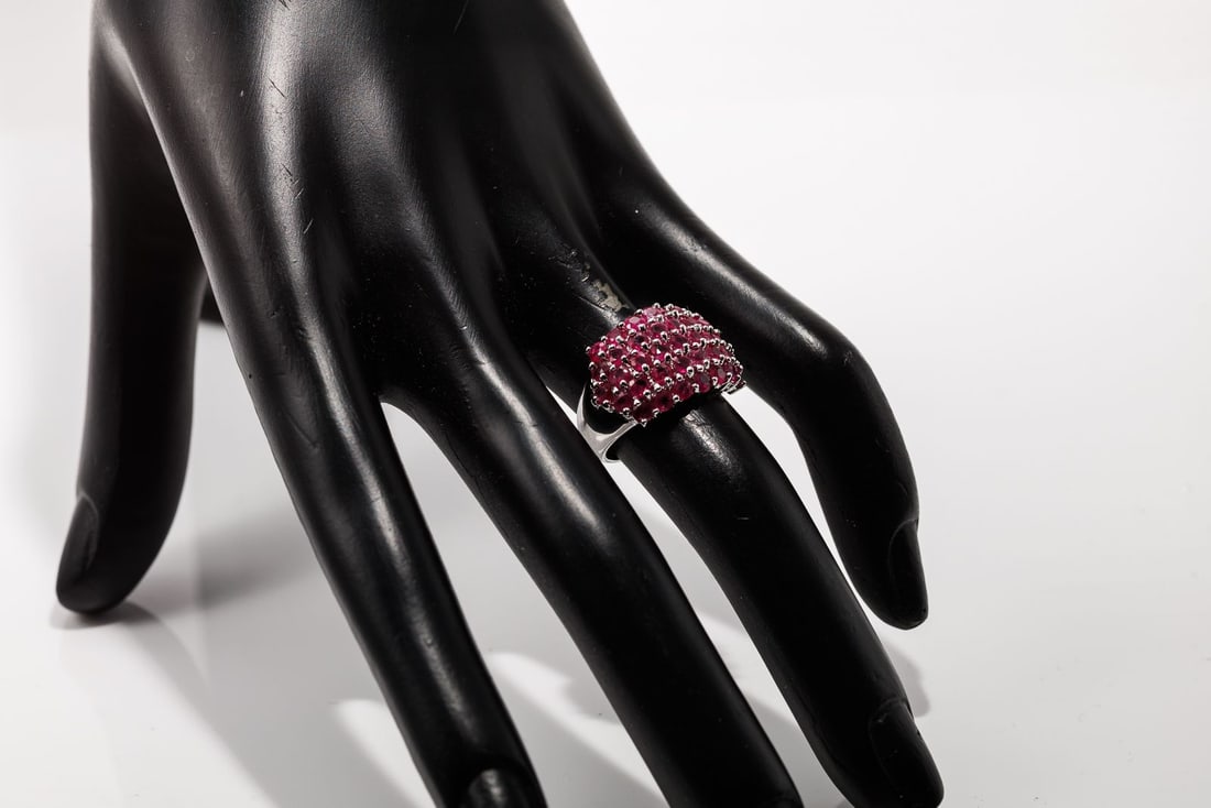 Sterling Silver Ruby Fashion Ring - 12