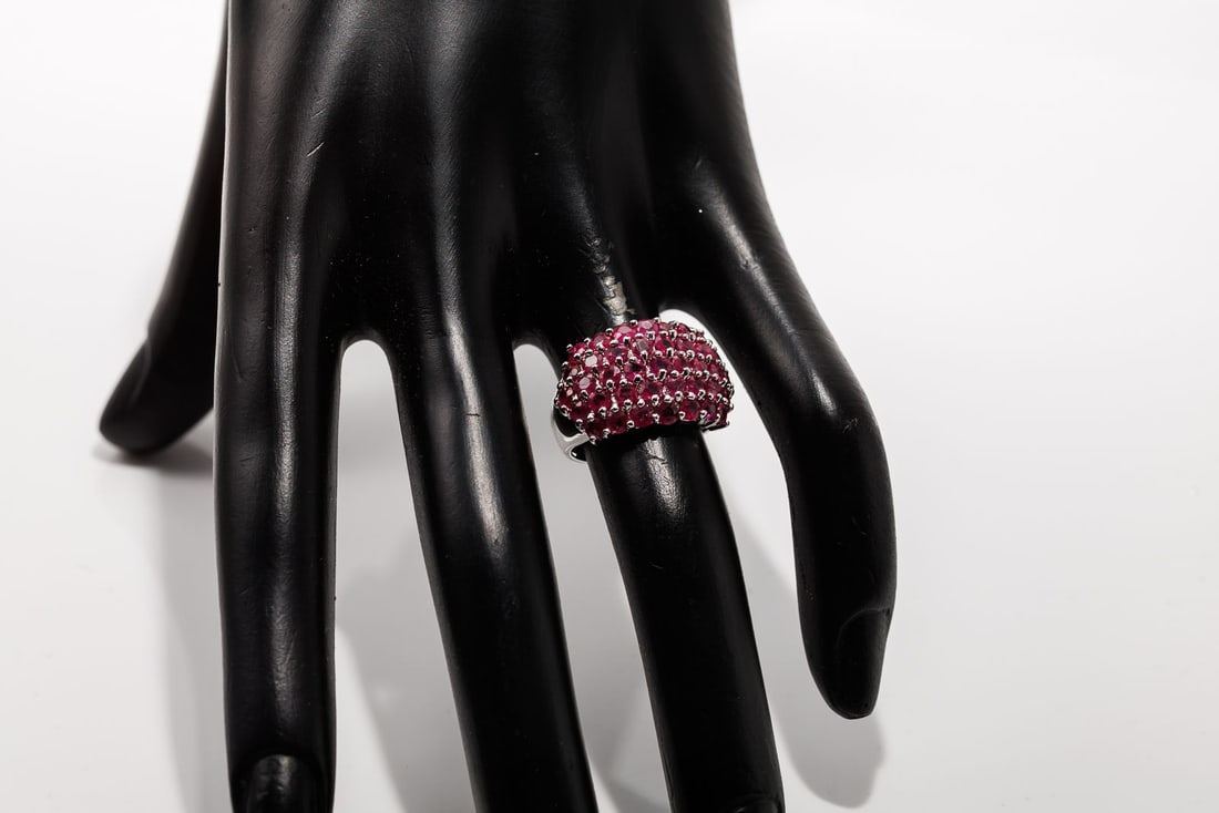 Sterling Silver Ruby Fashion Ring - 13