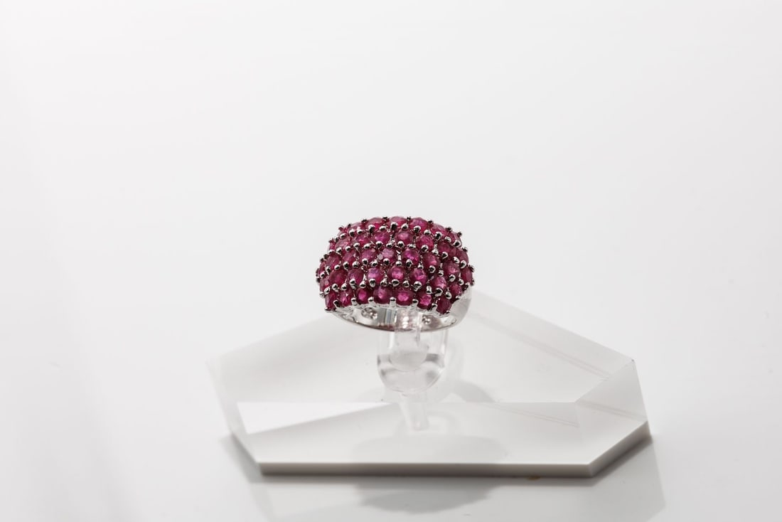 Sterling Silver Ruby Fashion Ring - 3