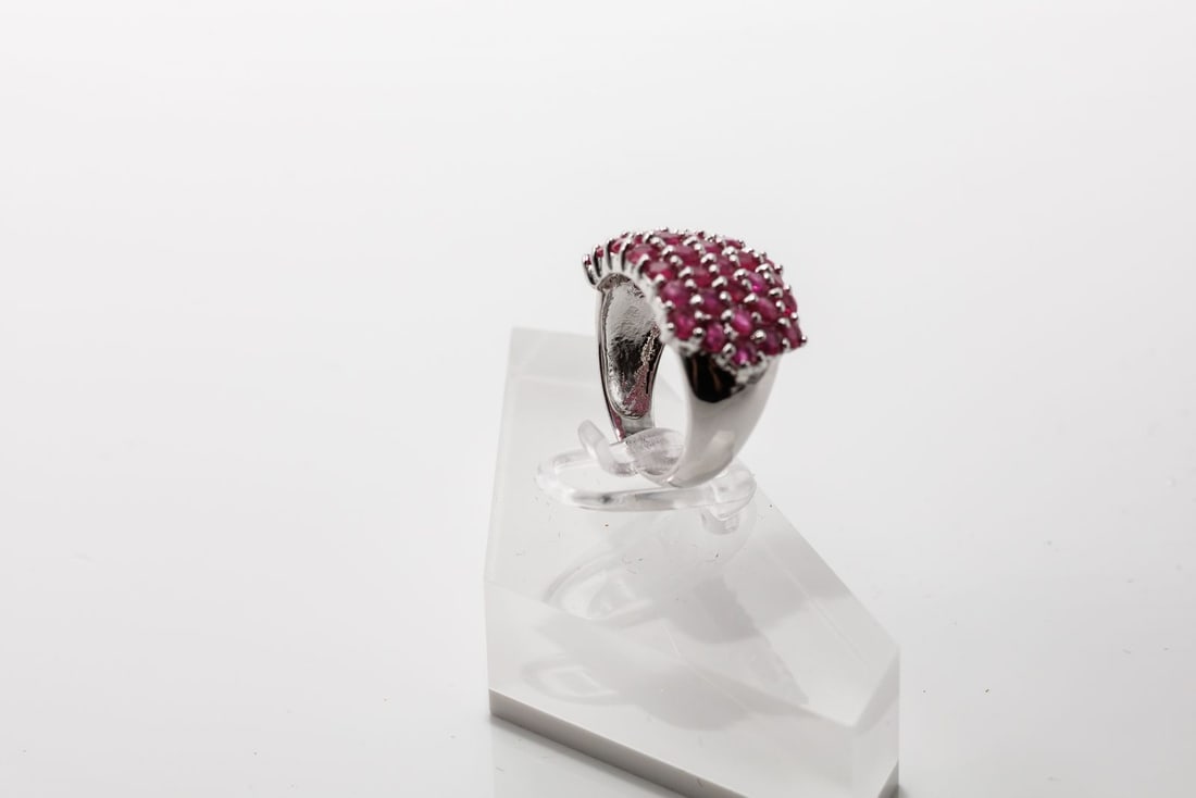 Sterling Silver Ruby Fashion Ring - 6