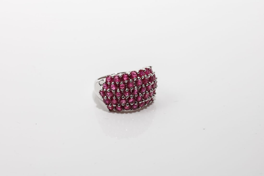 Sterling Silver Ruby Fashion Ring - 7