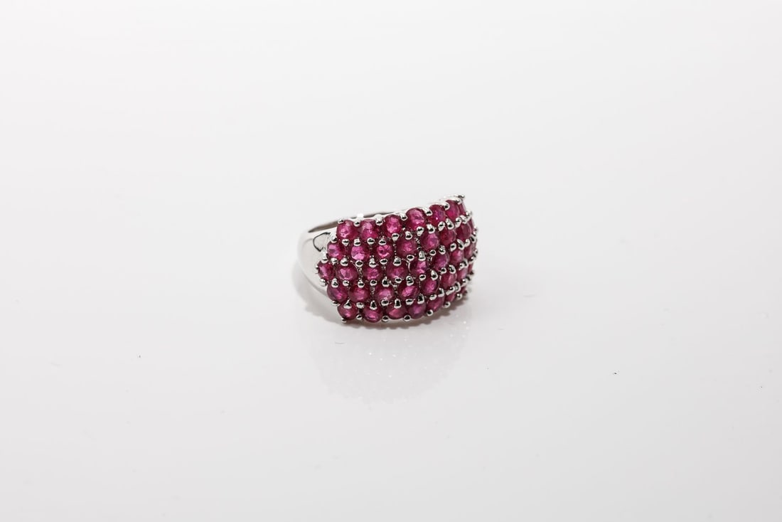 Sterling Silver Ruby Fashion Ring - 8
