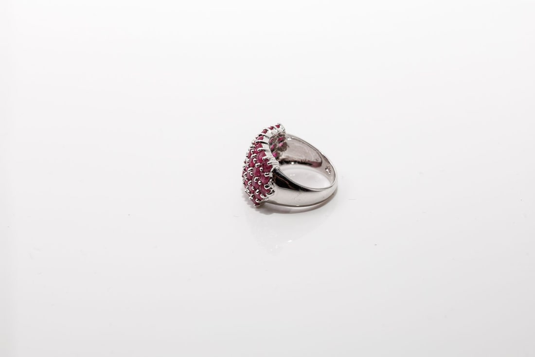 Sterling Silver Ruby Fashion Ring - 9