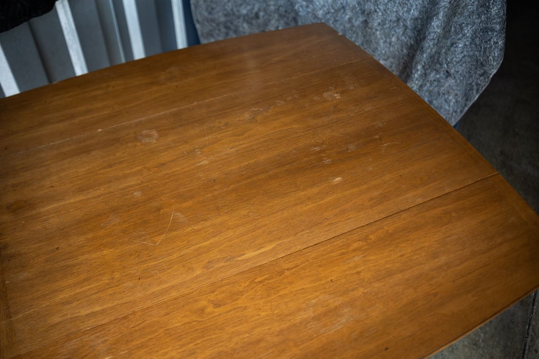 MCM Drop Leaf Table with Bamboo Base - 5