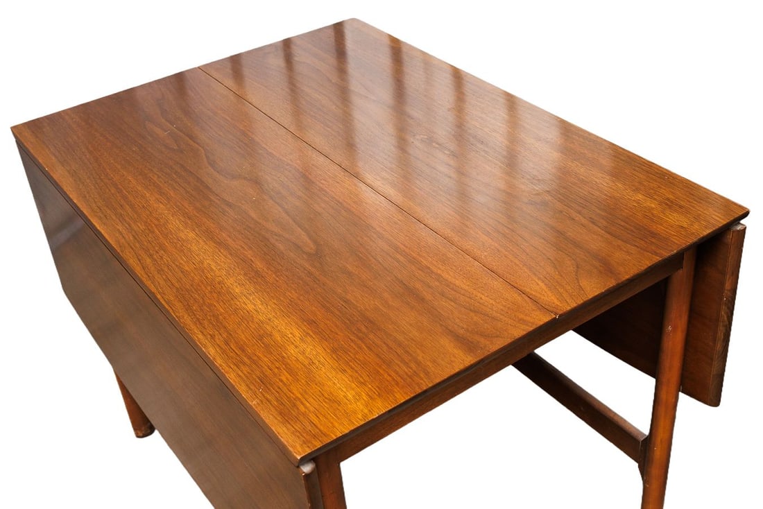 Vintage MCM Walnut Drop Leaf Dining Table - 5