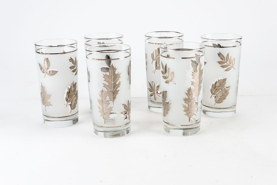 MCM Libbey Silver Leaf Frosted Tumblers (1 of 8)
