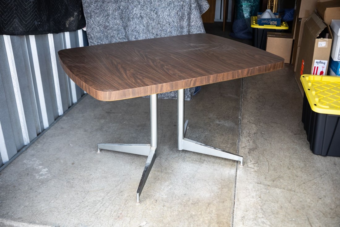 Vintage MCM Dining Table with Split Pedestal Base - 2