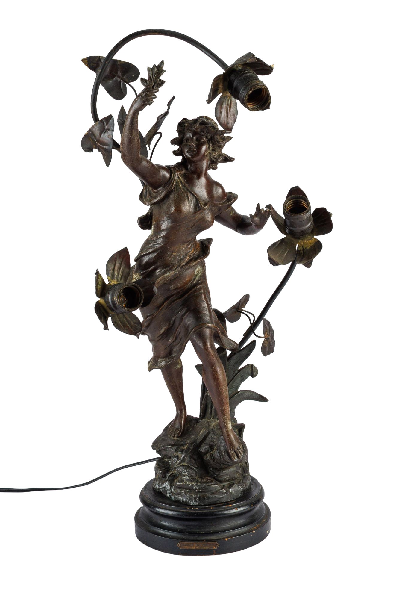Antique Art Nouveau Figural Table Lamp - "Rosée Du Matin" by Georges Maxim (1885-1940) (1 of 13)