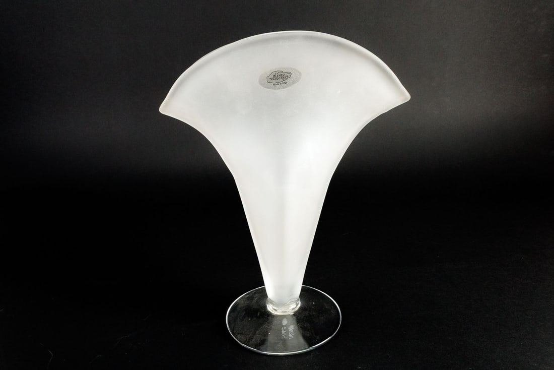 Vintage Blenko Handcraft Frosted Hand-blown Vase- Etched Signature Present (1 of 10)