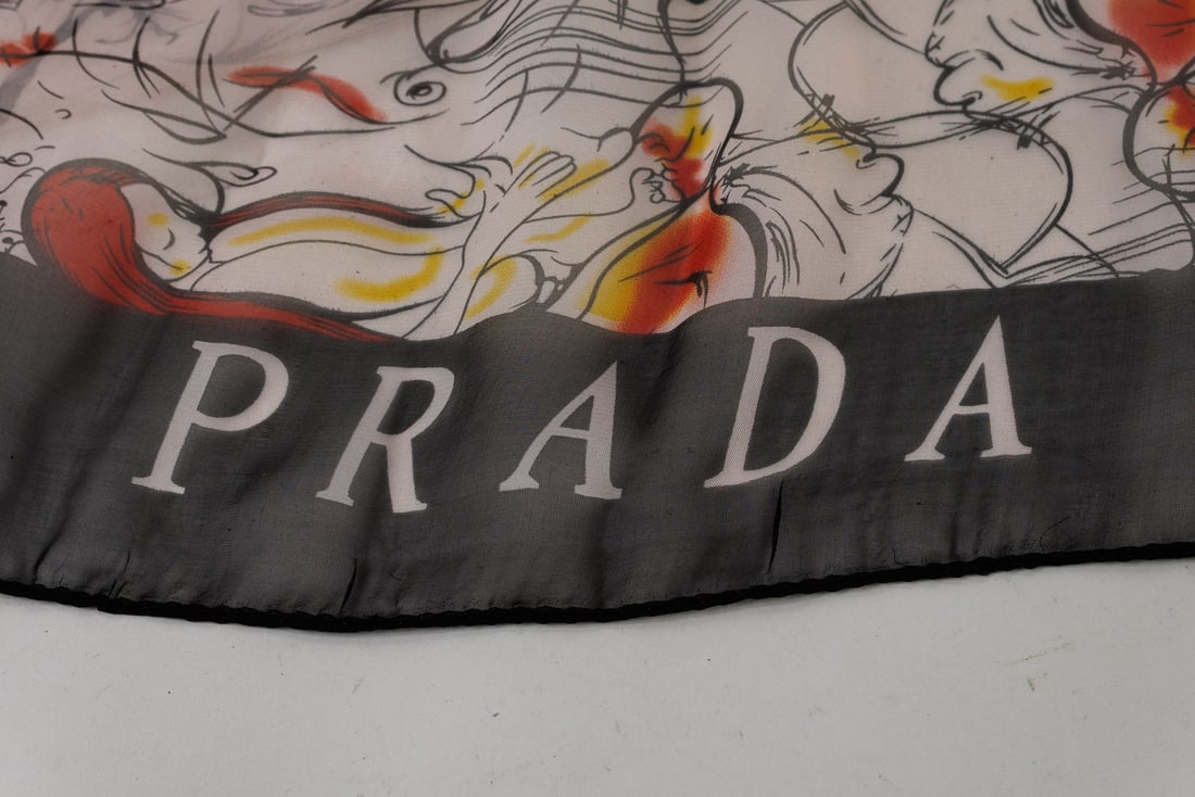 Prada Illustrations Silk Scarf - 8