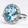 Sky blue Topaz Ring, 925 silver