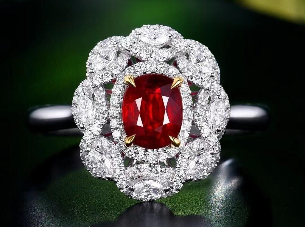 1ct Pigeon Blood Ruby 18K Gold Ring (1 of 1)