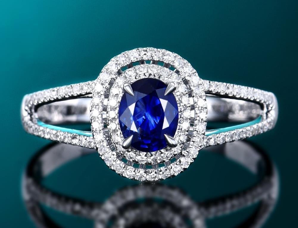 Natural Sapphire 18K Gold Ring (1 of 2)