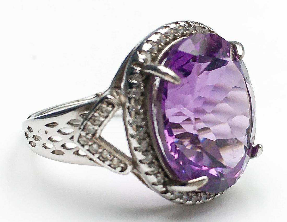 Natural Amethyst Ring 925 Silver (1 of 3)