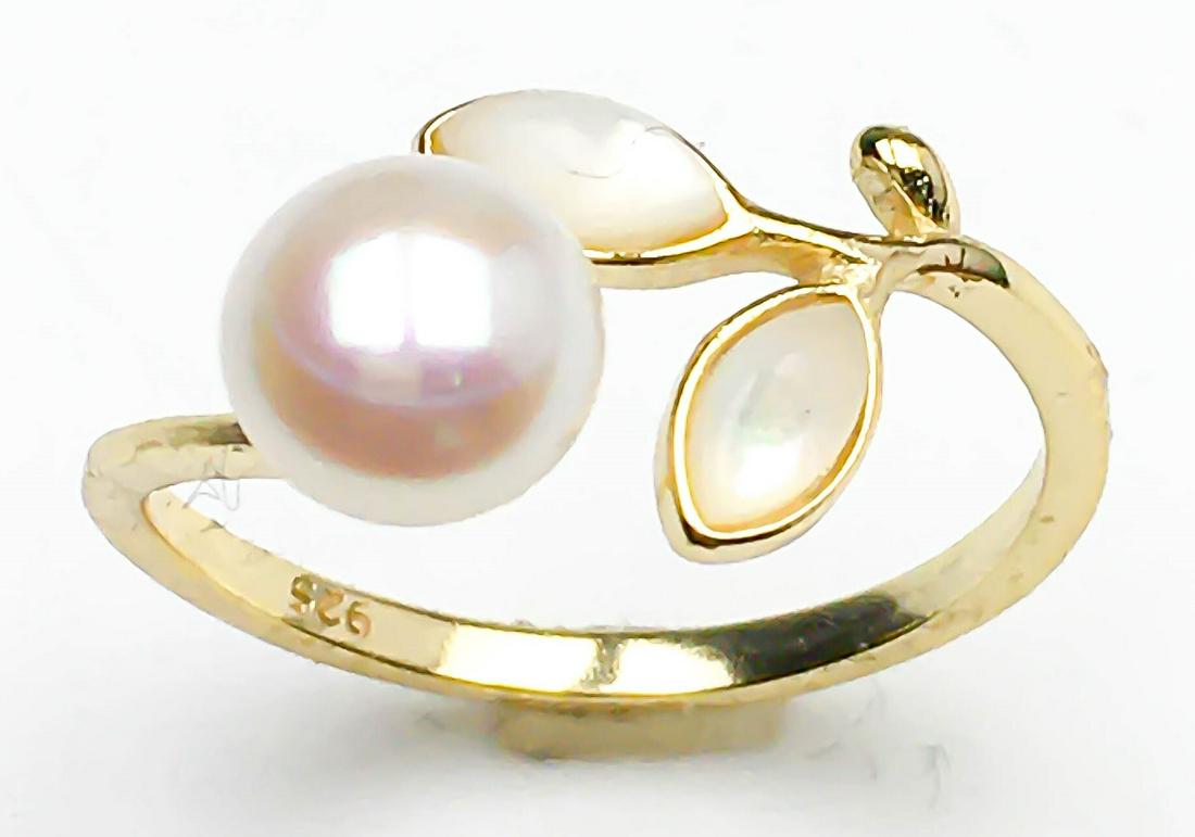 Natural Pearl Ring 925 Silver (1 of 3)