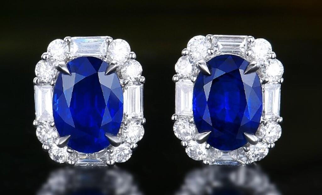 2.4ct Natural Sapphire 18Kt Gold Earrings (1 of 3)