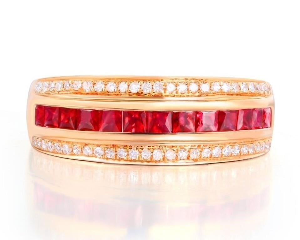 1.05cts Pigeon Blood Ruby 18Kt Gold Ring (1 of 2)
