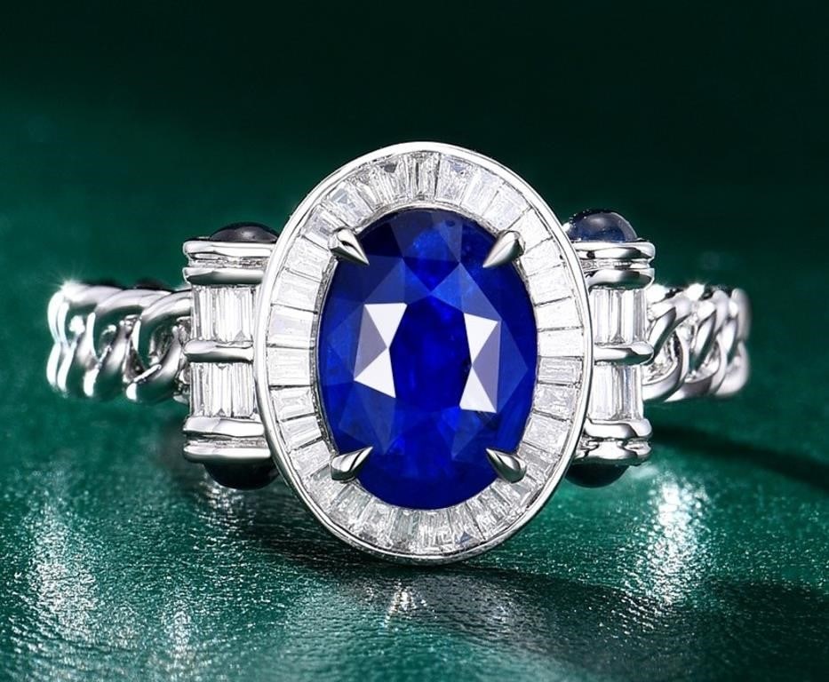2ct Royal Blue Sapphire 18K Gold Ring (1 of 2)