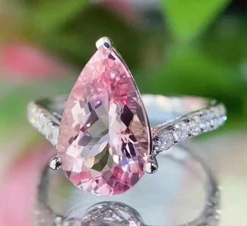 2.8ct Natural Morganite 18K Gold Ring (1 of 3)