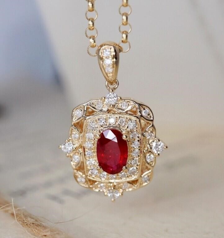 0.5ct Pigeon Blood Ruby 18Kt Gold Pendant (1 of 4)