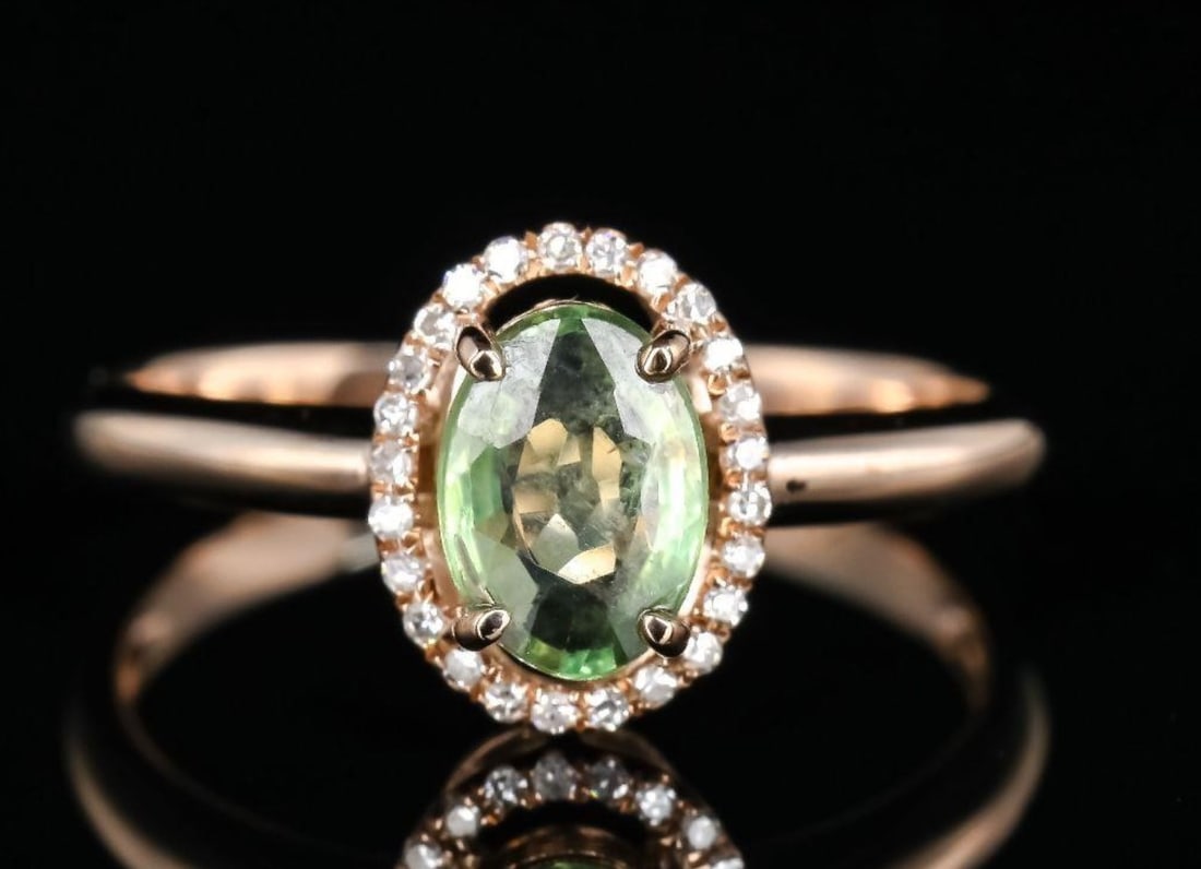 1ct natural green sapphire 10K gold ring (1 of 3)