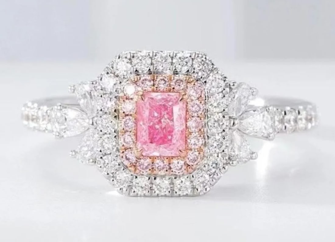 Natural Pink Diamond 18K Gold Ring (1 of 3)