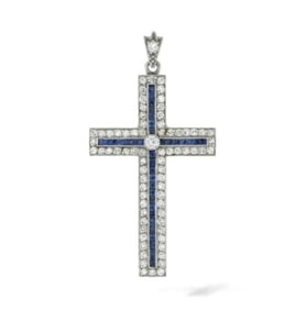 Natural Sapphire 18Kt Gold Diamond Pendant