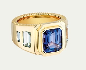 3.6ct Natural Tanzanite 18Kt Gold Ring