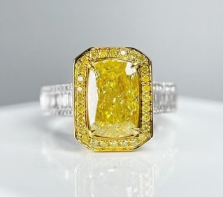 2ct Natural Yellow Diamond 18Kt Gold Ring