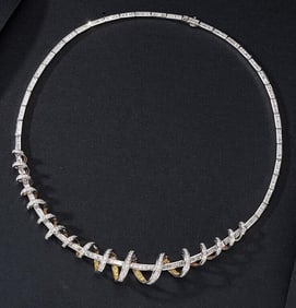 5.86cts Natural Diamond 18Kt Gold Necklace