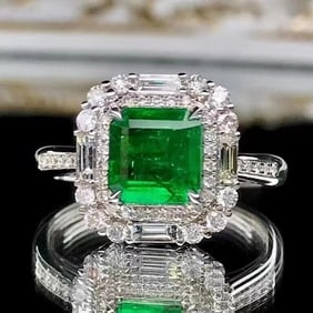 1.26ct Zambian Emerald 18Kt Gold Ring