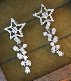 0.85cts Natural Diamond 18Kt Gold Earrings