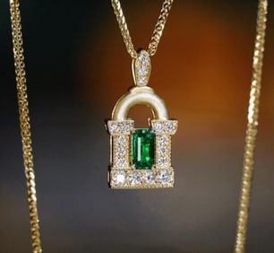 Natural Emerald 18Kt Gold Pendant