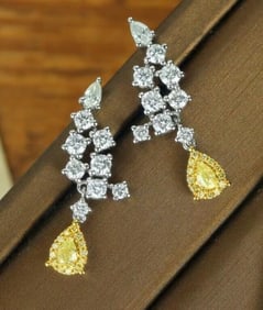 1.4cts Natural Diamond 18Kt Gold Earrings