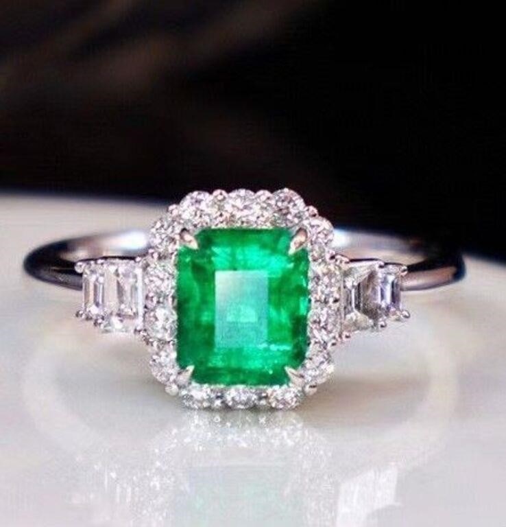 2.2ct natural emerald ring 18K gold (1 of 3)