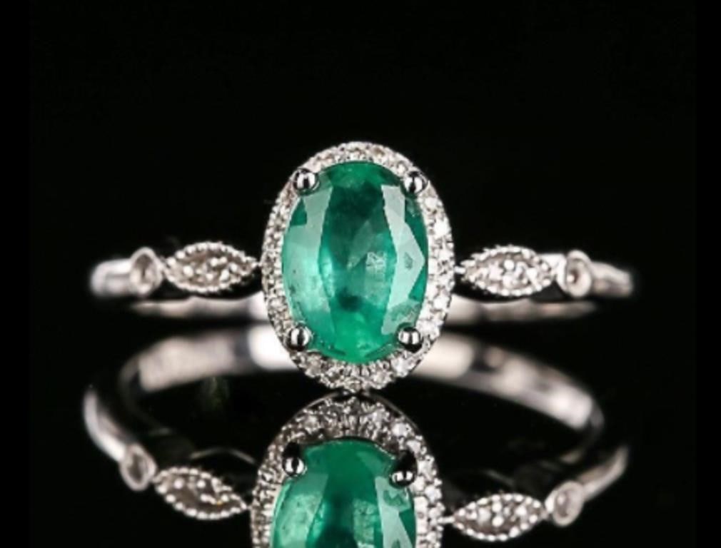 1ct natural emerald ring 18k gold (1 of 3)