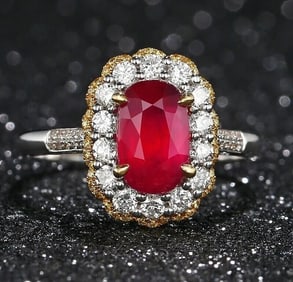 1.75ct Natural Ruby 18Kt Gold Ring