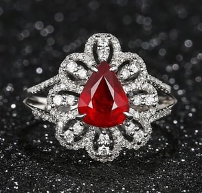 1.5ct Pigeon Blood Ruby 18Kt Gold Ring