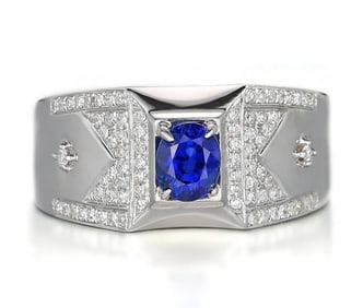 0.6ct Cornflower Blue Sapphire 18Kt Gold Ring