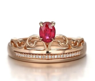 18Kt Gold Natural Ruby Ring
