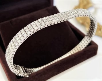 4.15cts Natural Diamond 18Kt Gold Bracelet