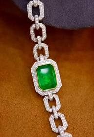 5.6ct Zambian Emerald 18Kt Gold Bracelet