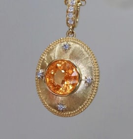 2ct Fanta Spessartite 18Kt Gold Pendant