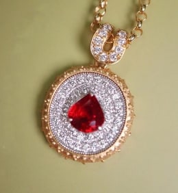 1ct Pigeon Blood Ruby 18Kt Gold Pendant