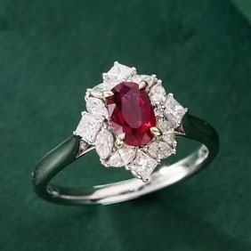 0.8ct Natural Ruby 18Kt Gold Ring