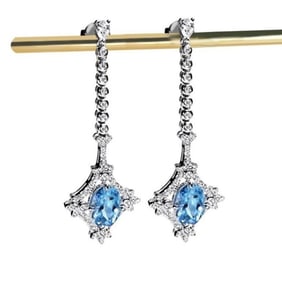 1.2ct Santa Maria Aquamarine 18Kt Gold Earrings