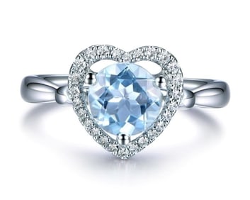 1.2ct Natural Aquamarine 18Kt Gold Ring