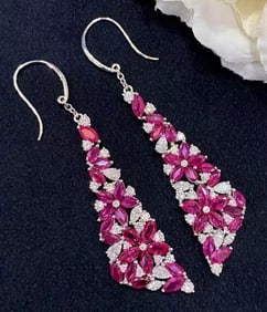 4.6ct Natural Ruby 18Kt Gold Earrings