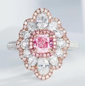 1.01ct Natural Pink Diamond Ring 18K Gold