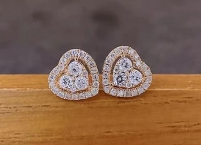 Natural Diamond Drop Earrings 18K Gold